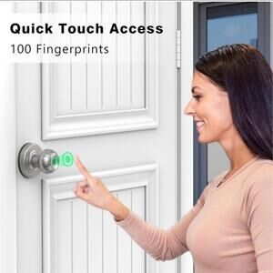 Smart Door Knob, Fingerprint Door Lock Quick Access Biometric Doorknob Keyless